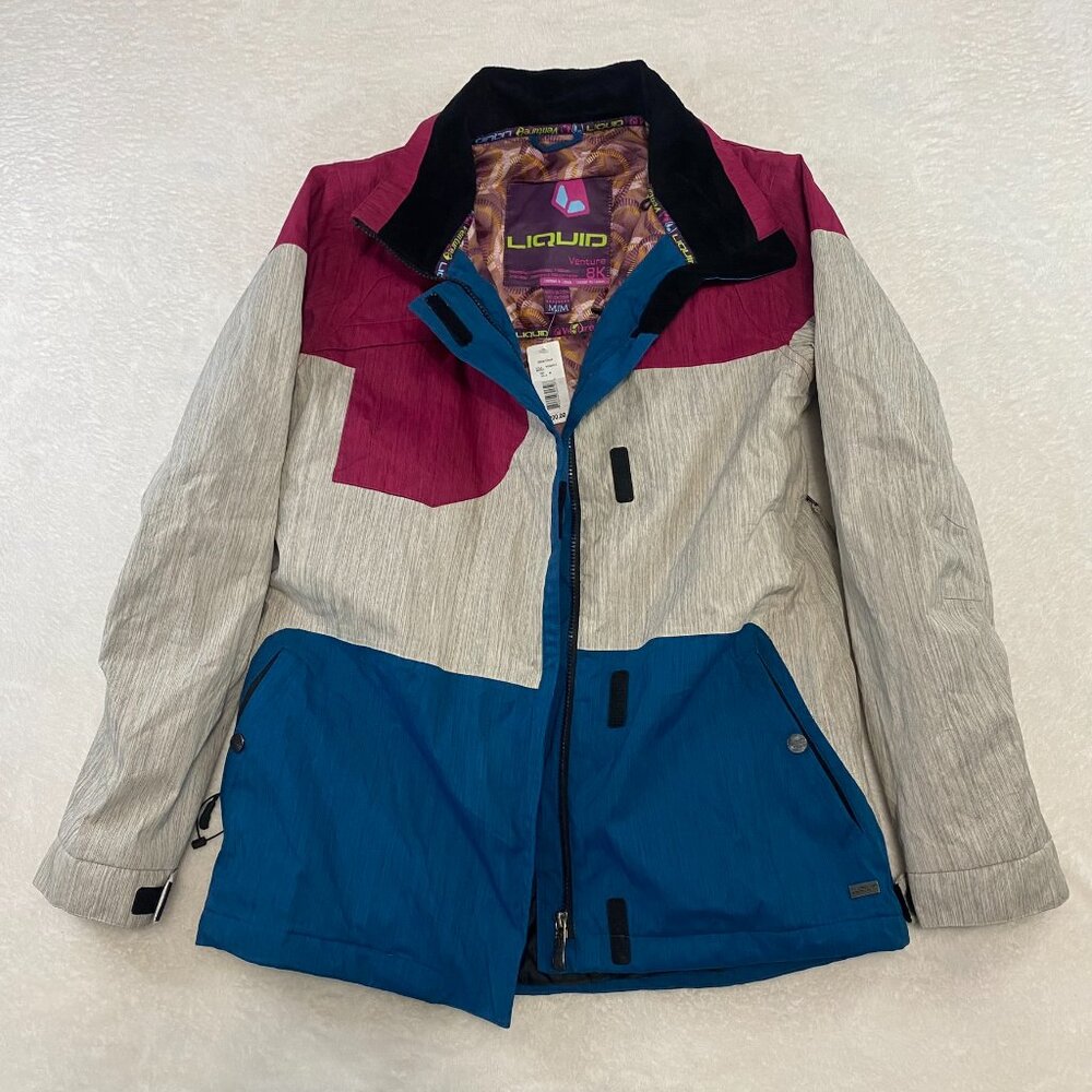 Women's Liquid Venture 8K Boardwear Silver Cloud Color Block Winter Ski Jacket